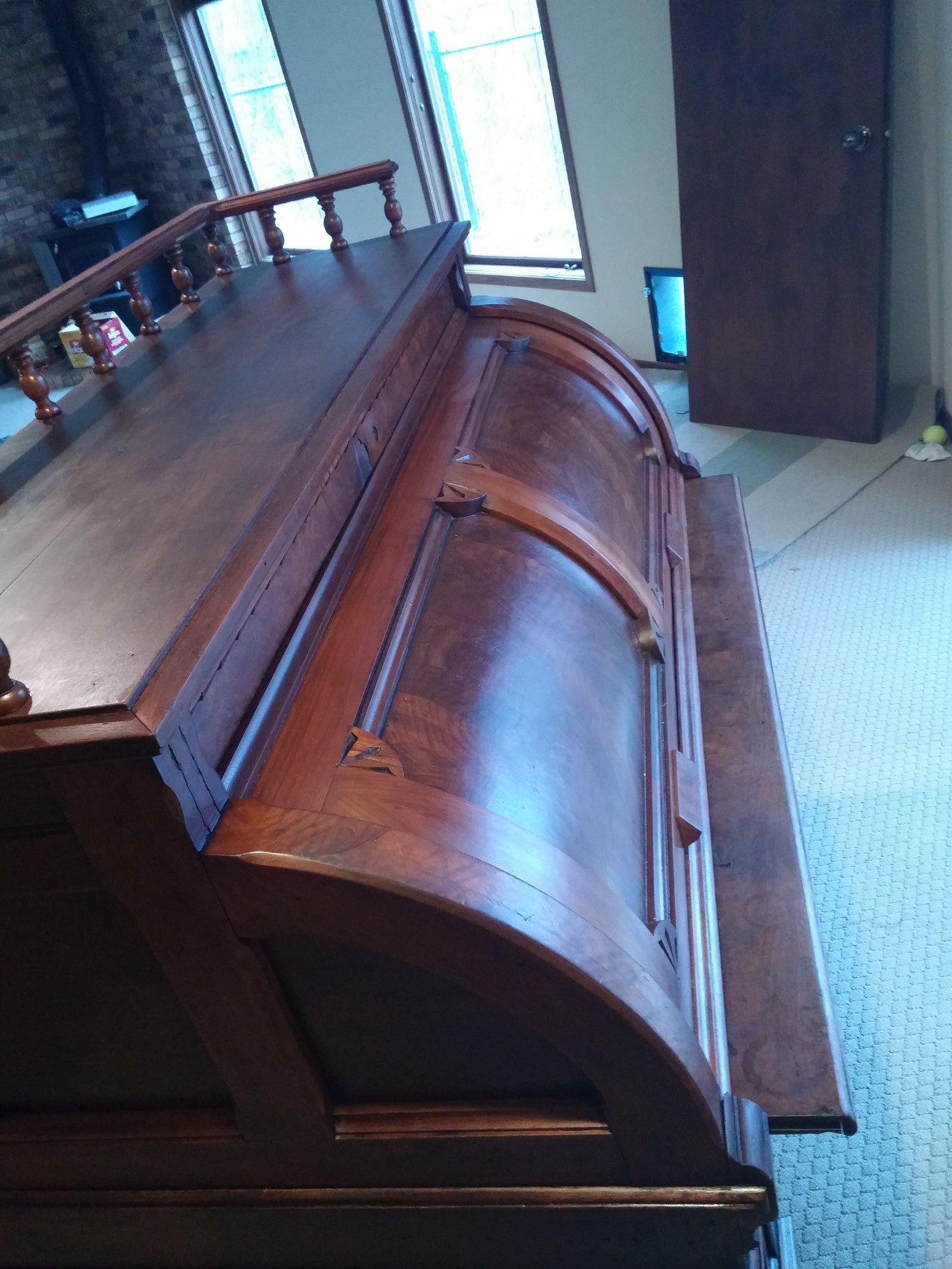 Antique rolltop desk after restoration