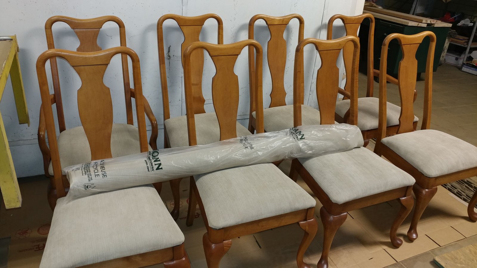 queen anne dining chairs after refinishing