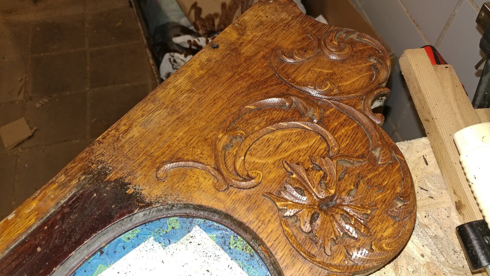 carved furniture restoration cleaning detail