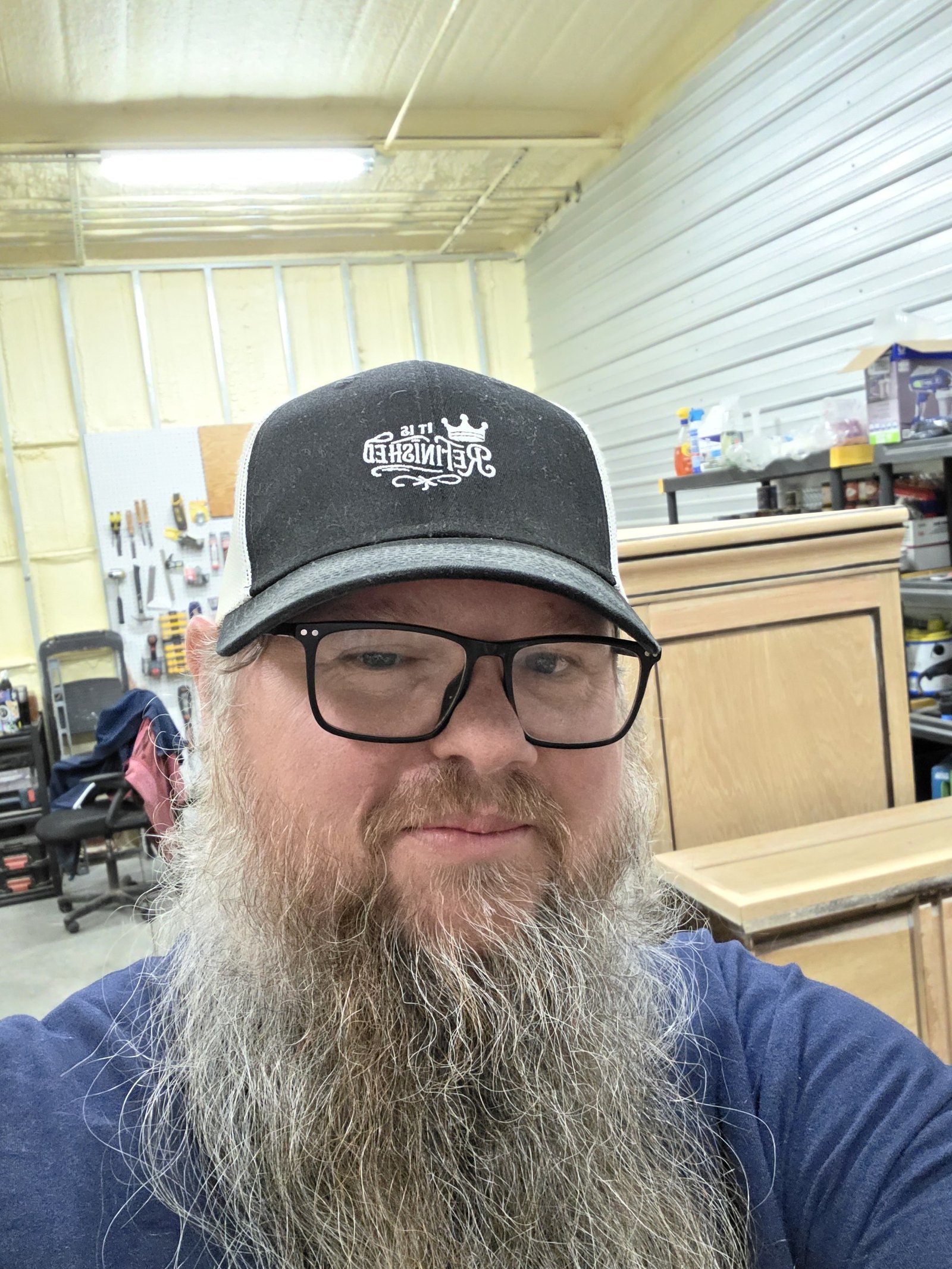 Jacy Shelton of It Is ReFinished photographed in his furniture workshop