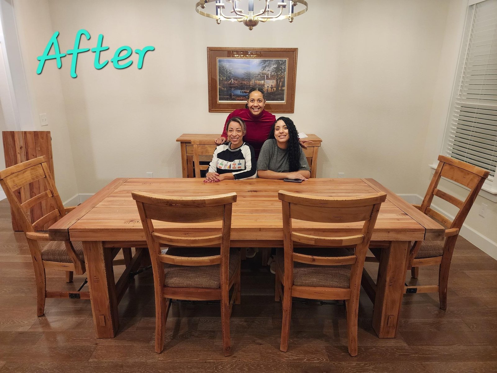 Harvest dining table after refinishing